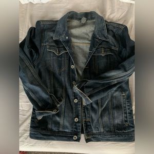 Medium to dark wash denim jacket